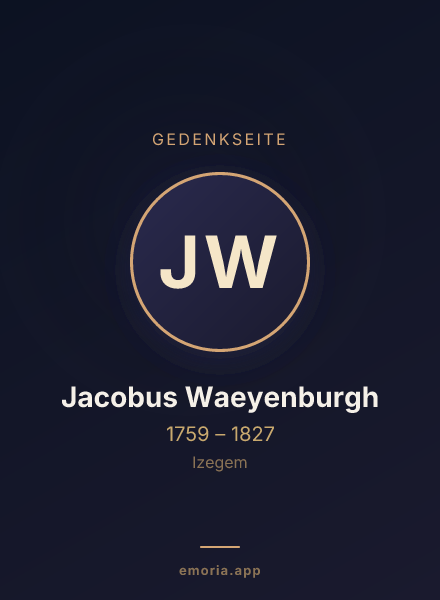 Gedenkportrait von Jacobus Waeyenburgh