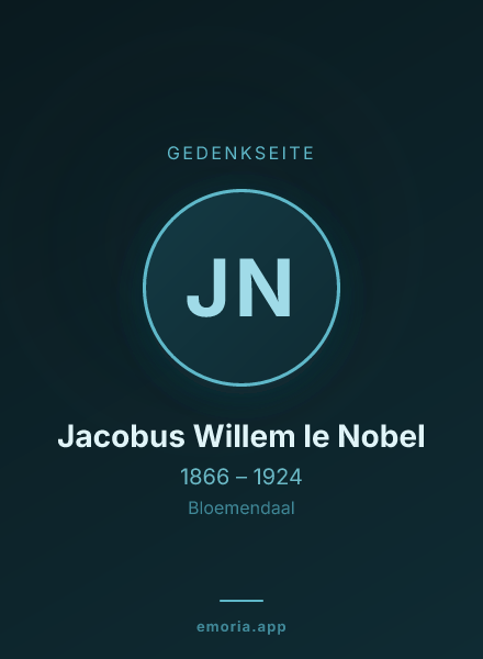 Gedenkportrait von Jacobus Willem le Nobel