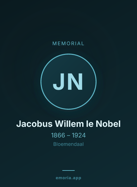 Memorial portrait of Jacobus Willem le Nobel