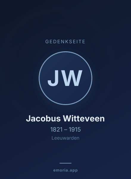Gedenkportrait von Jacobus Witteveen