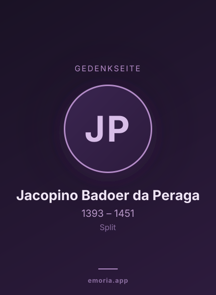 Gedenkportrait von Jacopino Badoer da Peraga