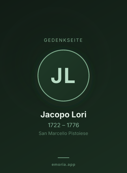 Gedenkportrait von Jacopo Lori