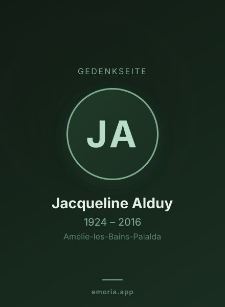 Gedenkportrait von Jacqueline Alduy