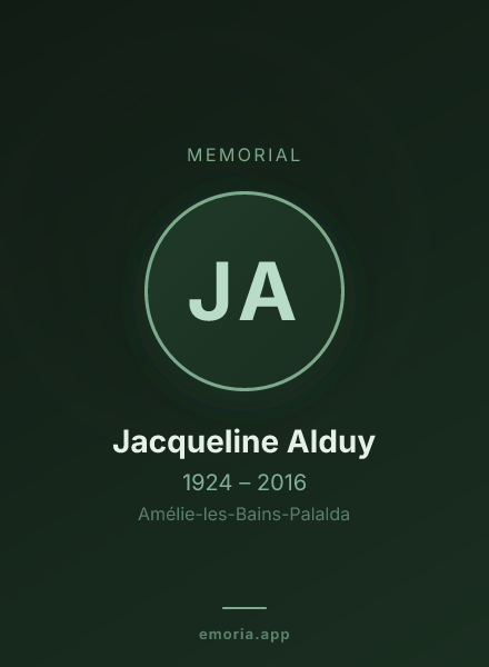 Memorial portrait of Jacqueline Alduy
