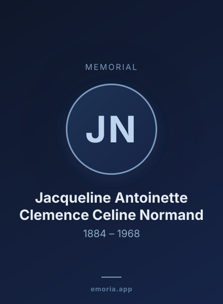 Memorial portrait of Jacqueline Antoinette Clemence Celine Normand