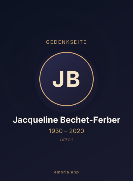 Gedenkportrait von Jacqueline Bechet-Ferber
