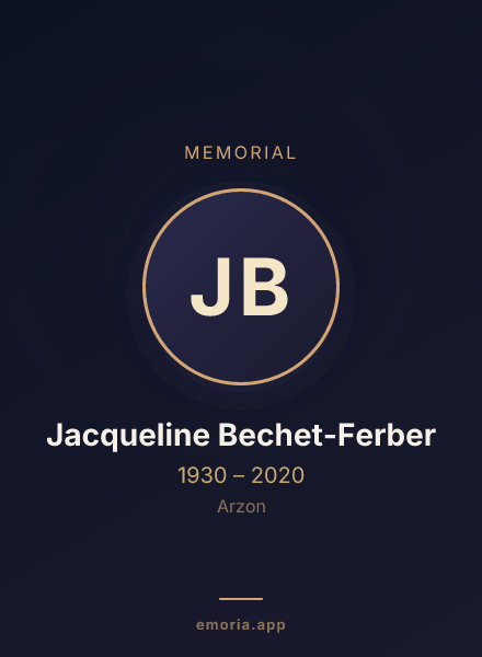 Memorial portrait of Jacqueline Bechet-Ferber