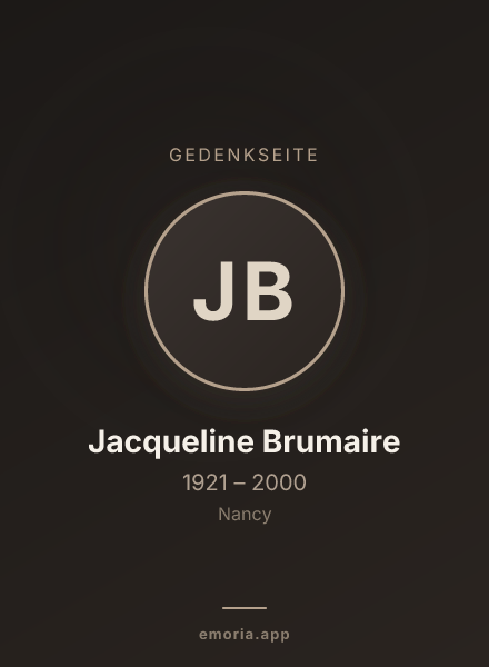 Gedenkportrait von Jacqueline Brumaire