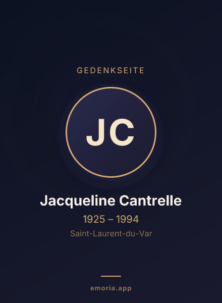 Gedenkportrait von Jacqueline Cantrelle