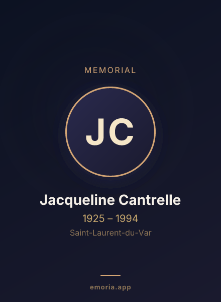 Memorial portrait of Jacqueline Cantrelle