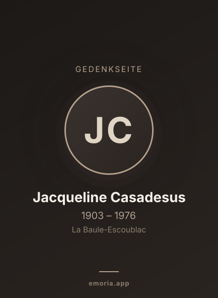 Gedenkportrait von Jacqueline Casadesus