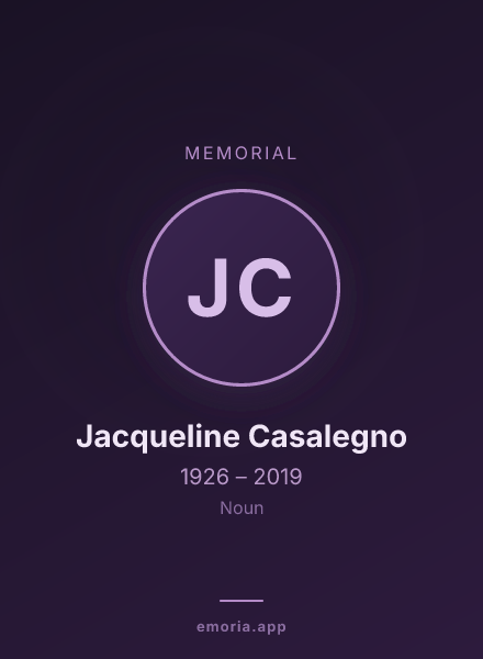 Memorial portrait of Jacqueline Casalegno