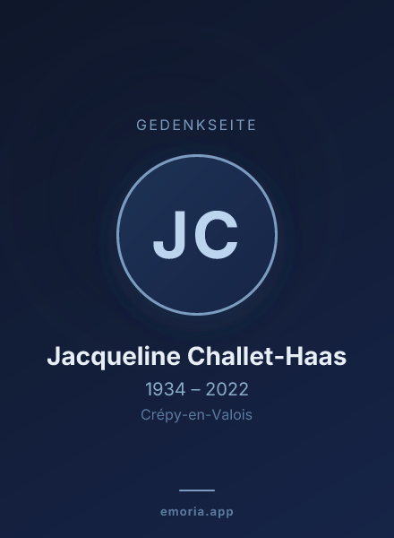 Gedenkportrait von Jacqueline Challet-Haas