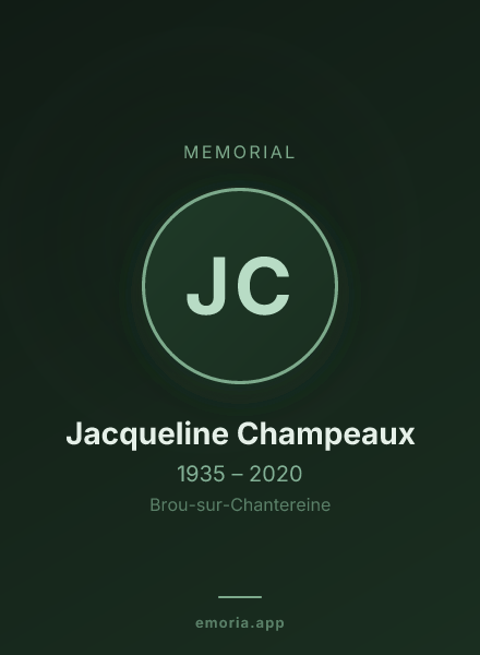 Memorial portrait of Jacqueline Champeaux