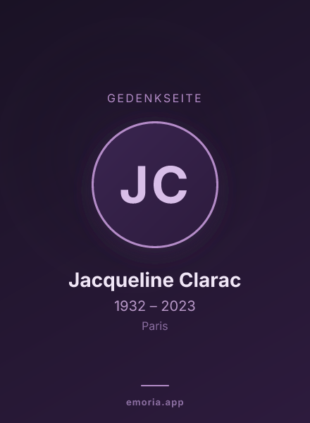 Gedenkportrait von Jacqueline Clarac