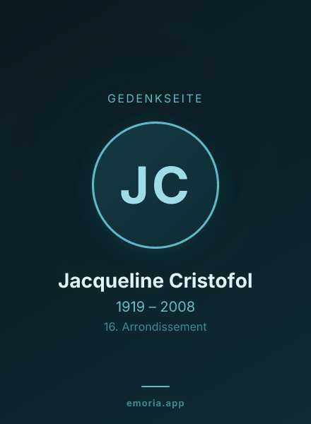 Gedenkportrait von Jacqueline Cristofol