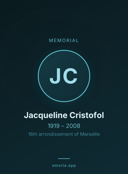 Memorial portrait of Jacqueline Cristofol