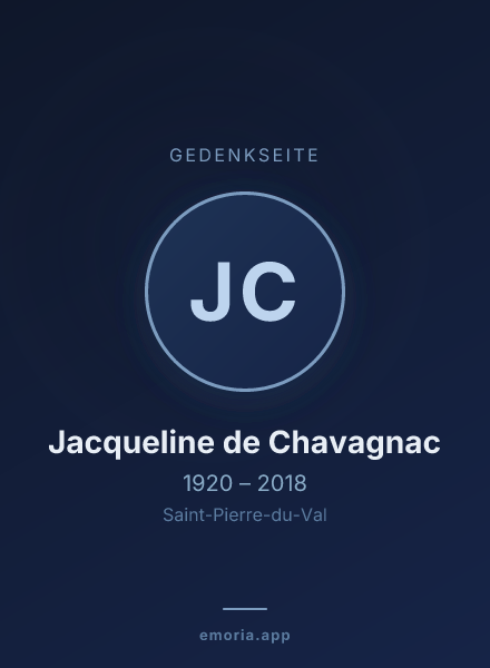 Gedenkportrait von Jacqueline de Chavagnac