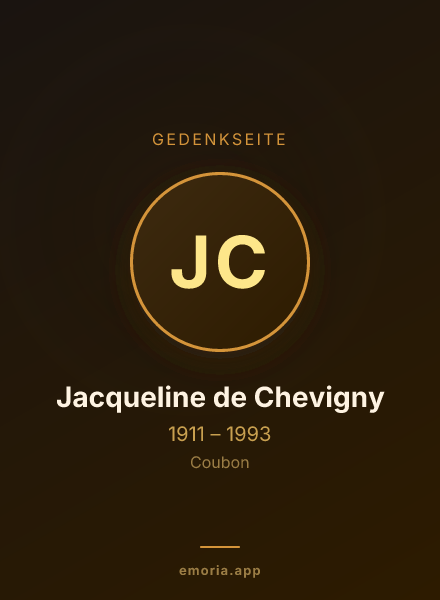 Gedenkportrait von Jacqueline de Chevigny