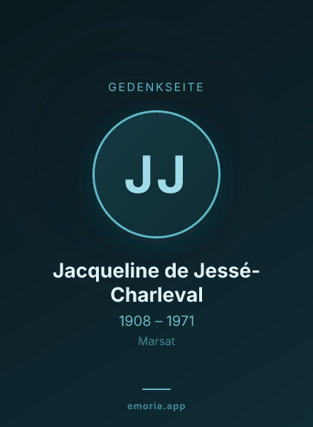 Gedenkportrait von Jacqueline de Jessé-Charleval