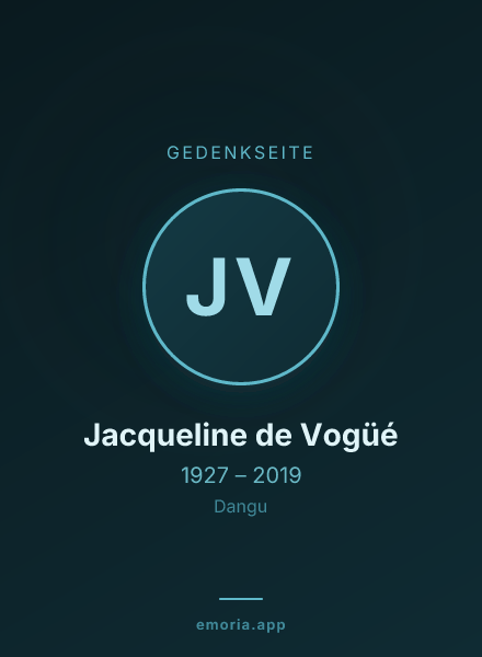 Gedenkportrait von Jacqueline de Vogüé
