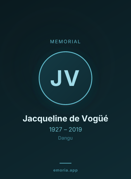 Memorial portrait of Jacqueline de Vogüé