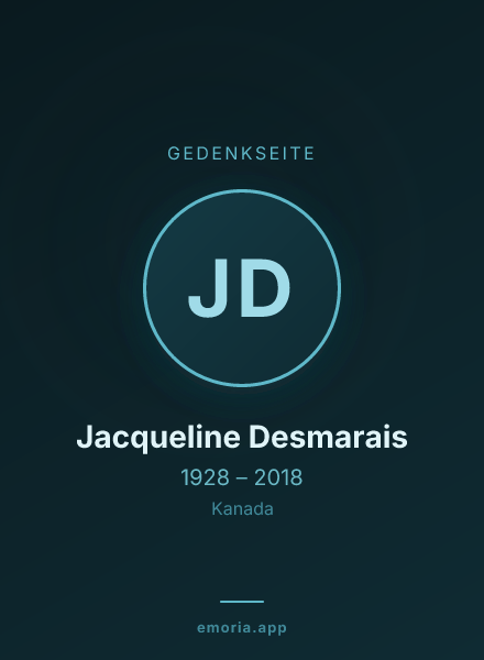 Gedenkportrait von Jacqueline Desmarais