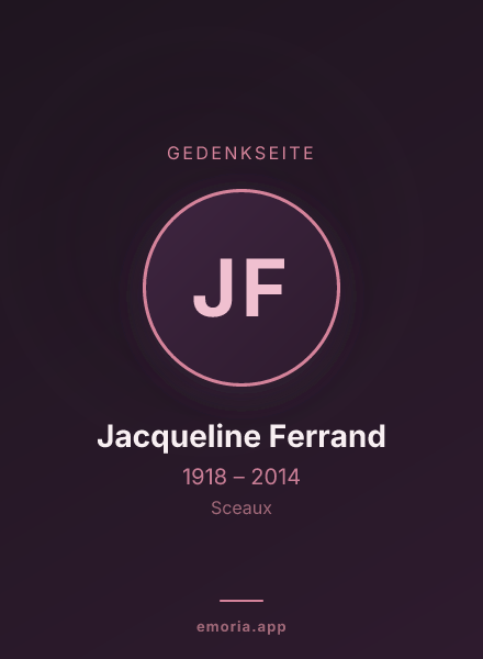Gedenkportrait von Jacqueline Ferrand