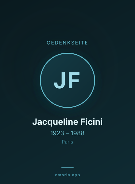 Gedenkportrait von Jacqueline Ficini