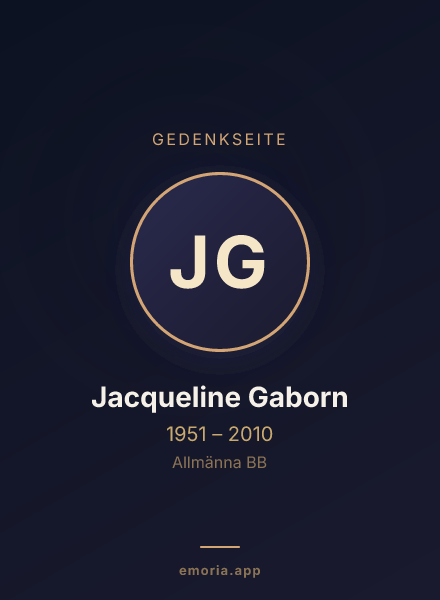 Gedenkportrait von Jacqueline Gaborn