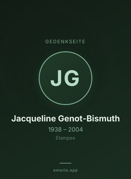 Gedenkportrait von Jacqueline Genot-Bismuth