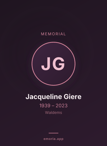 Memorial portrait of Jacqueline Giere