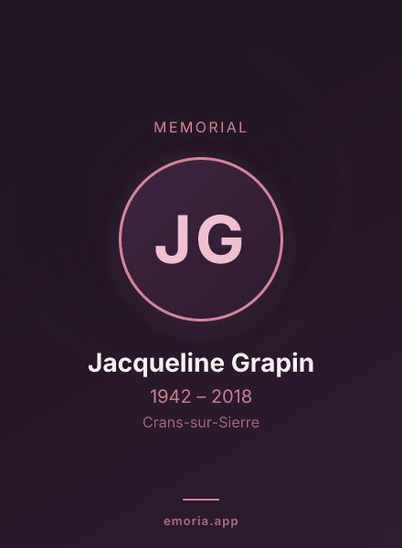 Memorial portrait of Jacqueline Grapin