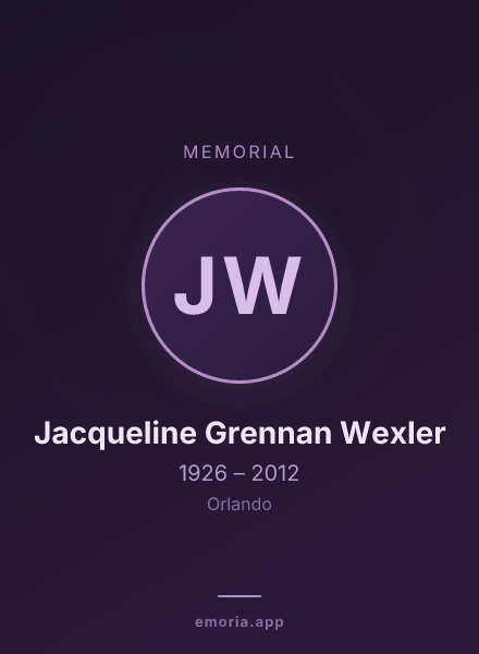 Memorial portrait of Jacqueline Grennan Wexler
