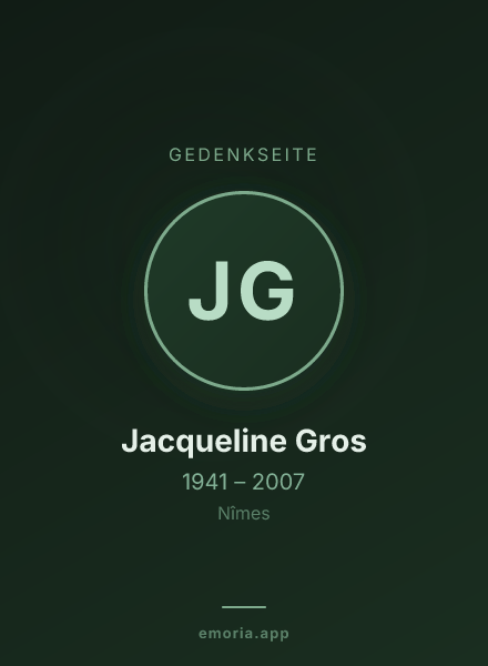 Gedenkportrait von Jacqueline Gros