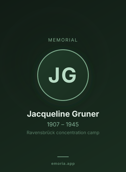 Memorial portrait of Jacqueline Gruner