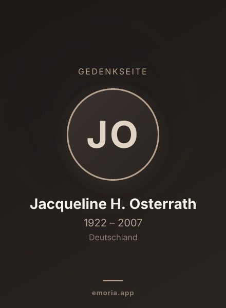Gedenkportrait von Jacqueline H. Osterrath