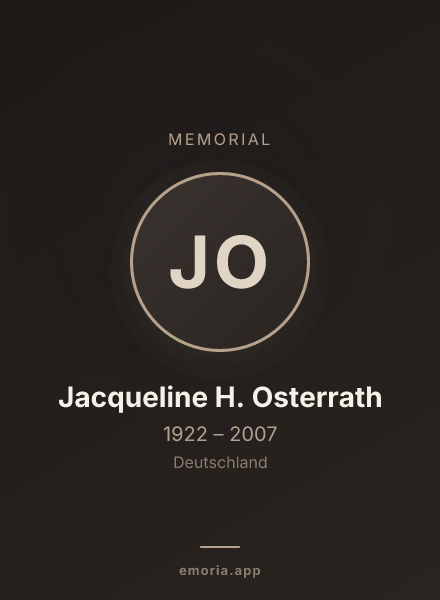 Memorial portrait of Jacqueline H. Osterrath