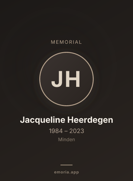 Memorial portrait of Jacqueline Heerdegen