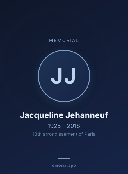 Memorial portrait of Jacqueline Jehanneuf