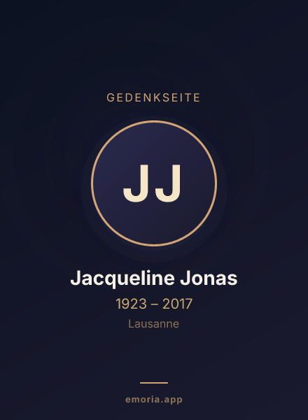 Gedenkportrait von Jacqueline Jonas