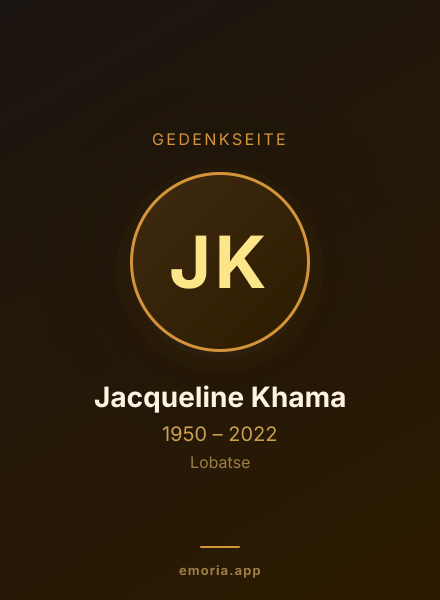 Gedenkportrait von Jacqueline Khama