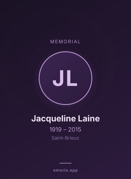 Memorial portrait of Jacqueline Laine