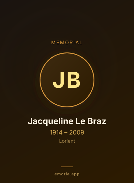 Memorial portrait of Jacqueline Le Braz