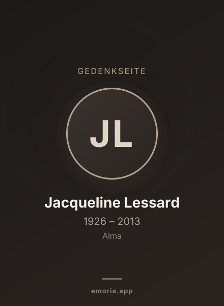Gedenkportrait von Jacqueline Lessard