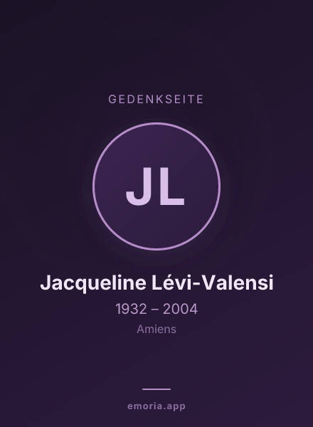 Gedenkportrait von Jacqueline Lévi-Valensi