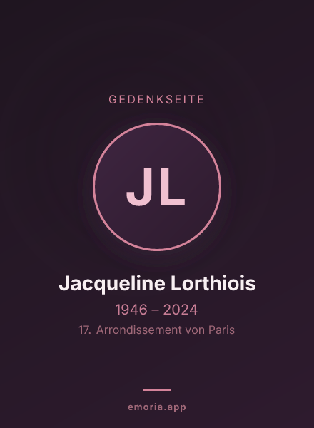Gedenkportrait von Jacqueline Lorthiois