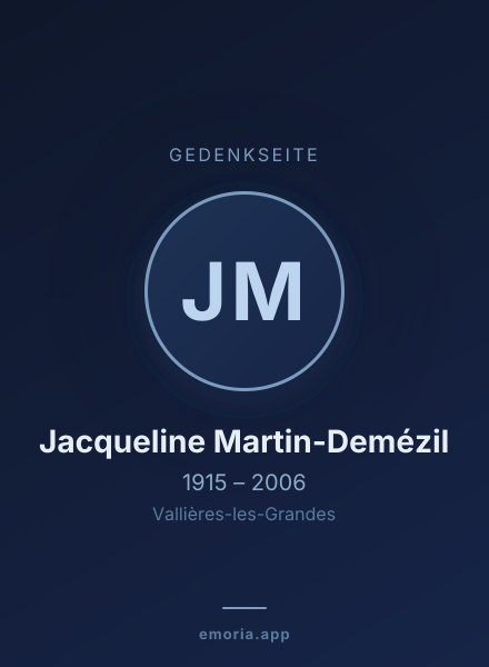 Gedenkportrait von Jacqueline Martin-Demézil