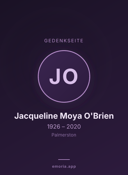 Gedenkportrait von Jacqueline Moya O'Brien