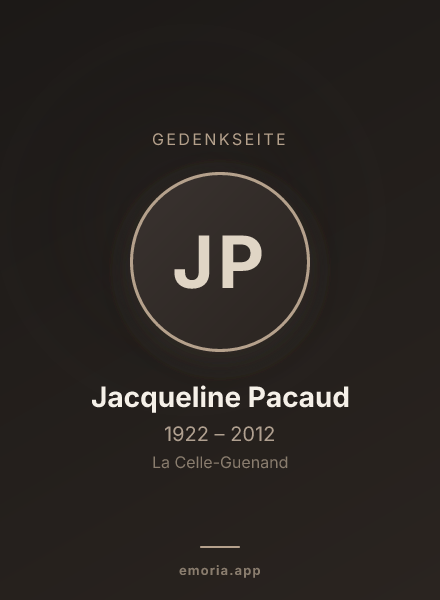 Gedenkportrait von Jacqueline Pacaud